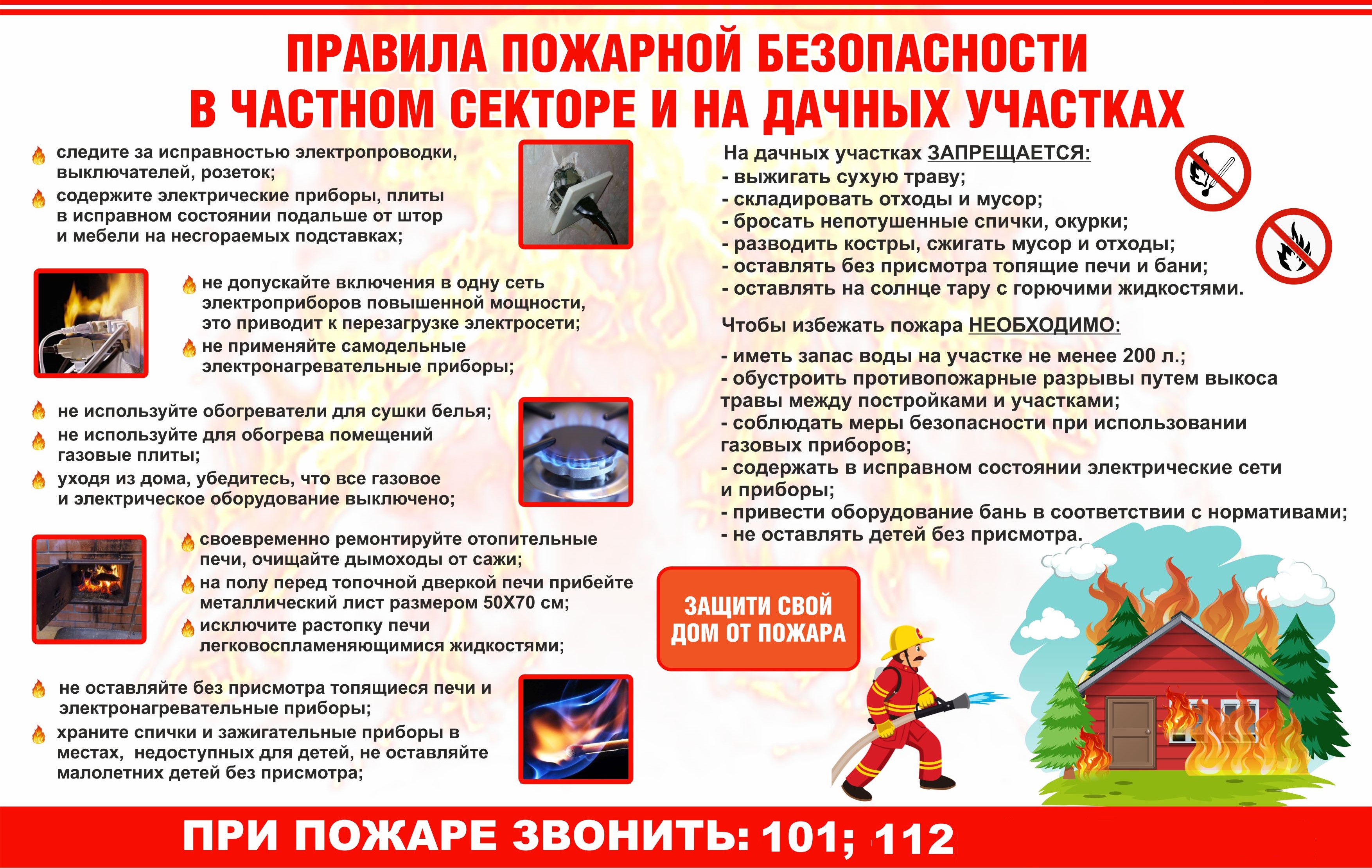 Правила пожарной безопасности в частном секторе и на дачных участках.